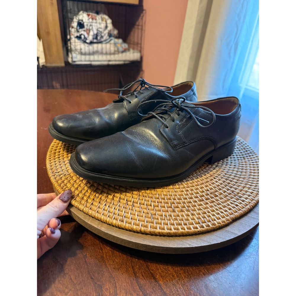 Clarks Collection Tilden Walk Mens Black Leather Derby Dress Shoes 9.5 W